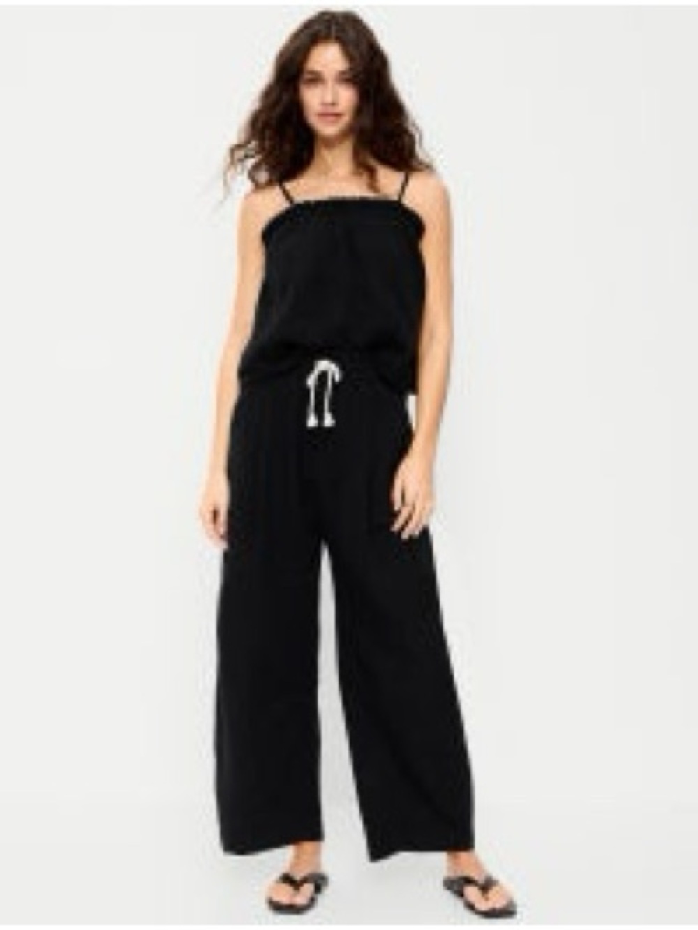 2x Old Navy High-Waisted Crinkle Gauze Barrel Leg Ankle Pants